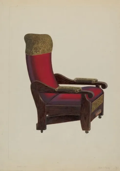 Framed Print : Chair, c. 1938. Creator: Clyde L. Cheney Framed Print : Chair, c. 1938. Creator: Clyde L. Cheney