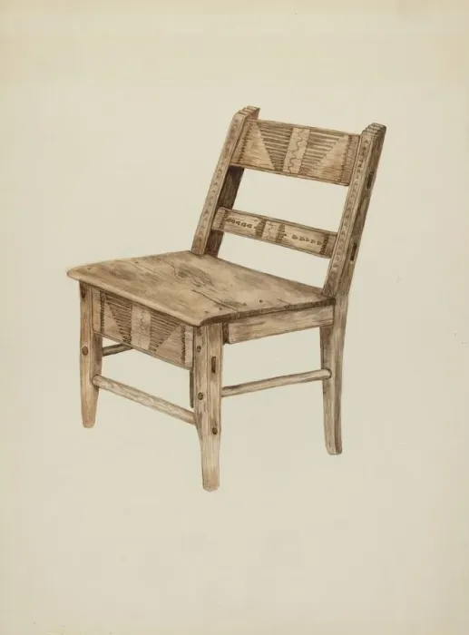 Framed Print : Chair, c. 1938. Creator: Marjery Parish Framed Print : Chair, c. 1938. Creator: Marjery Parish