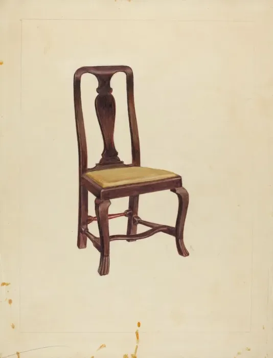 Framed Print : Side Chair, c. 1940. Creator: Marian Curtis Foster Framed Print : Side Chair, c. 1940. Creator: Marian Curtis Foster