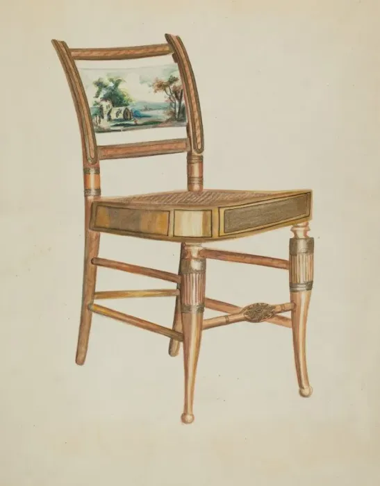 Framed Print : Chair - with Hudson River Scenes, 1935 / 1942. Creator: Ella Josephine Sterling Framed Print : Chair - with Hudson River Scenes, 1935 / 1942. Creator: Ella Josephine Sterling