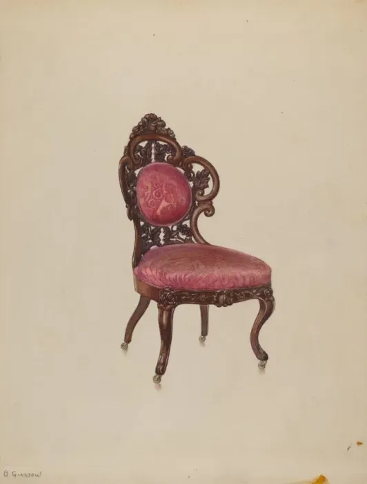 Framed Print : Side Chair (one of four), c. 1937. Creator: Bernard Gussow Framed Print : Side Chair (one of four), c. 1937. Creator: Bernard Gussow