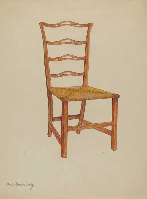 Framed Print : Side Chair (one of a pair), 1937. Creator: Ruth Bialostosky