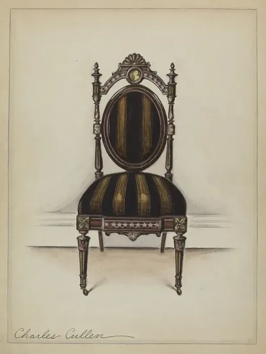 Framed Print : Chair (one of a pair), c. 1936. Creator: Charles Cullen Framed Print : Chair (one of a pair), c. 1936. Creator: Charles Cullen