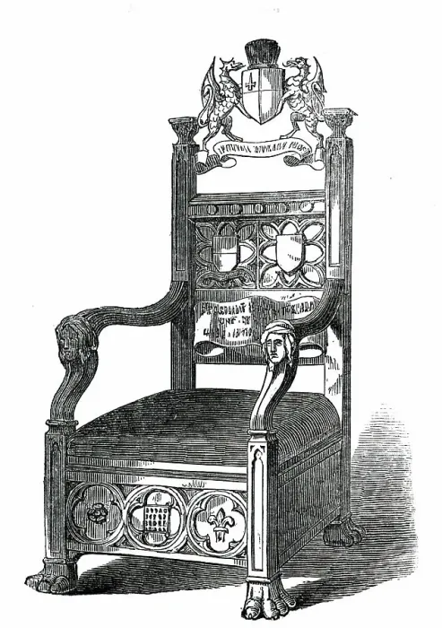 Framed Print : Chair presented to the Lord Mayor of London, 1850. Creator: Unknown Framed Print : Chair presented to the Lord Mayor of London, 1850. Creator: Unknown