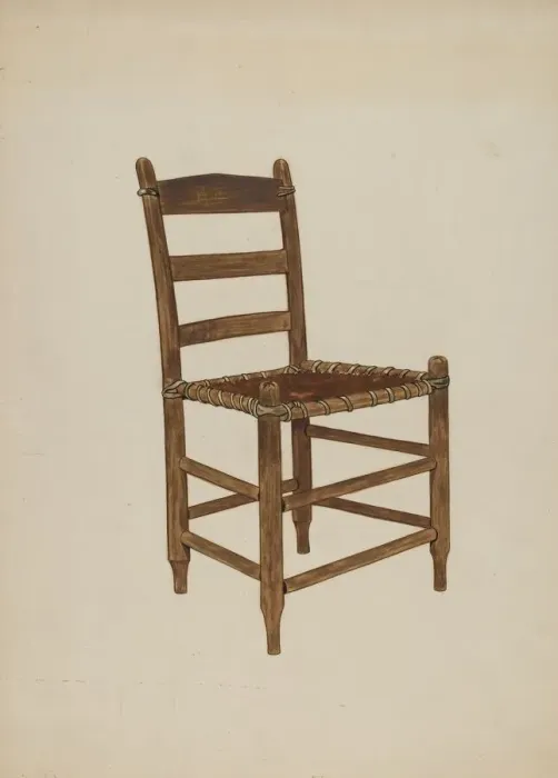 Framed Print : Chair (Ranch Type), c. 1937. Creator: Ellen Duncan Framed Print : Chair (Ranch Type), c. 1937. Creator: Ellen Duncan