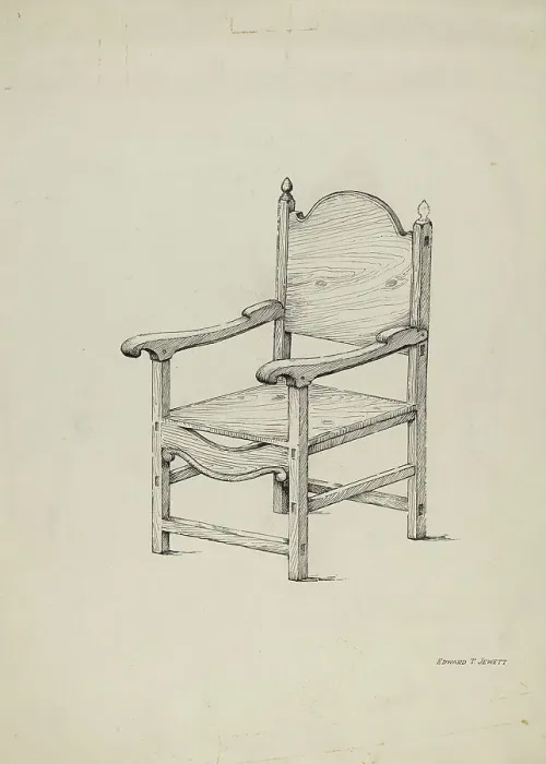 Framed Print : Chair (Scale Drawing), 1936. Creator: Edward Jewett Framed Print : Chair (Scale Drawing), 1936. Creator: Edward Jewett