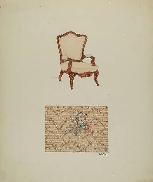 Chair and Tapestry, 1940. Creator: Edith Olney