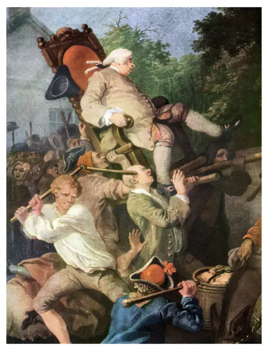 Framed Print : Detail from Chairing the Member, by William Hogarth, 1755 (1956) Framed Print : Detail from Chairing the Member, by William Hogarth, 1755 (1956)