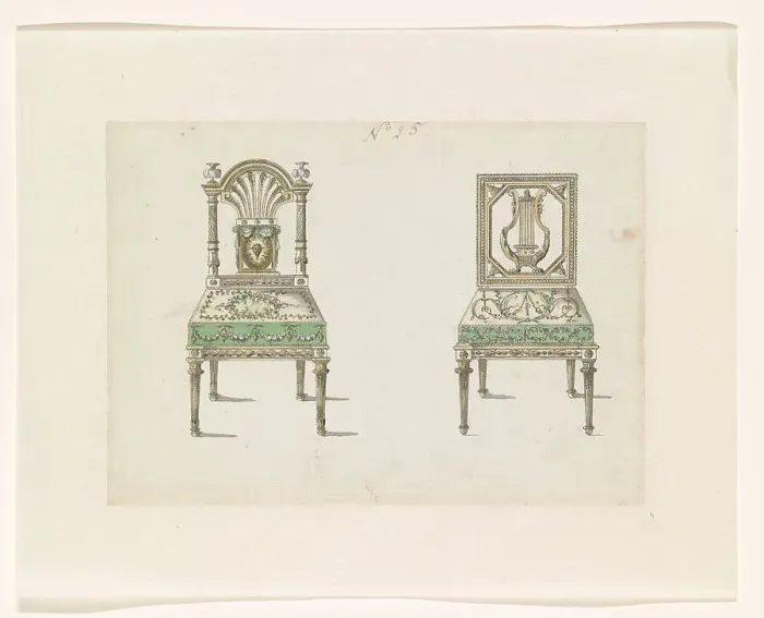 Framed Print : Two chairs, c.1780-c.1785. Creator: Anon Framed Print : Two chairs, c.1780-c.1785. Creator: Anon