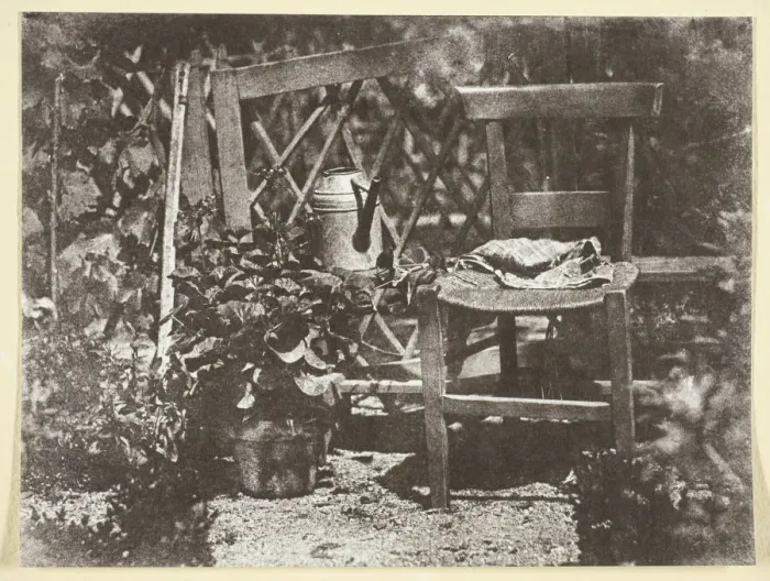 Framed Print : Chaise dans un Jardin, 1842 / 50, printed 1965. Creator: Hippolyte Bayard Framed Print : Chaise dans un Jardin, 1842 / 50, printed 1965. Creator: Hippolyte Bayard
