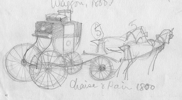 Chaise and pair, 1800, (c1950). Creator: Shirley Markham