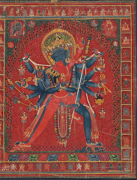 Chakrasamvara and consort Vajravarahi, 1450-1500. Creator: Unknown