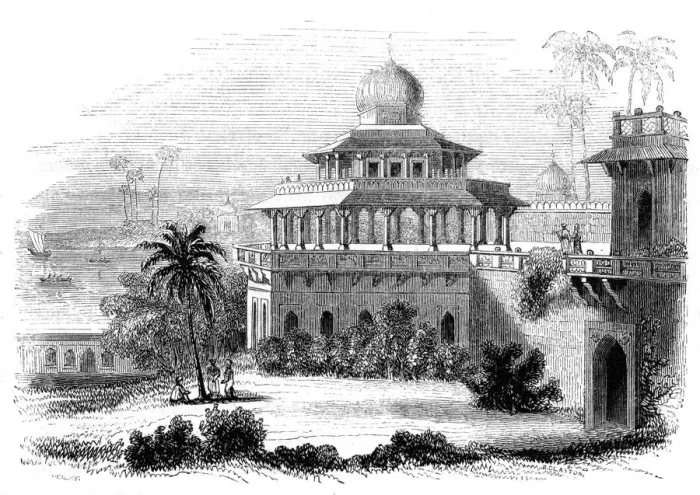 Framed Print : Chalees Satoon, or the Pavilion of the Forty Pillars, 1847. Artist: Giles Framed Print : Chalees Satoon, or the Pavilion of the Forty Pillars, 1847. Artist: Giles