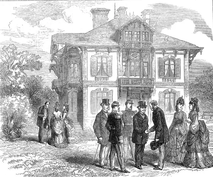 Framed Print : The Chalet Cordier, the residence of M. Thiers at Trouville, 1872. Creator: Unknown Framed Print : The Chalet Cordier, the residence of M. Thiers at Trouville, 1872. Creator: Unknown