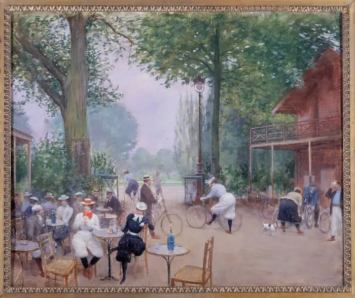 Framed Print : Chalet du Cycle in the Bois de Boulogne, c1900. Creator: Jean Beraud Framed Print : Chalet du Cycle in the Bois de Boulogne, c1900. Creator: Jean Beraud