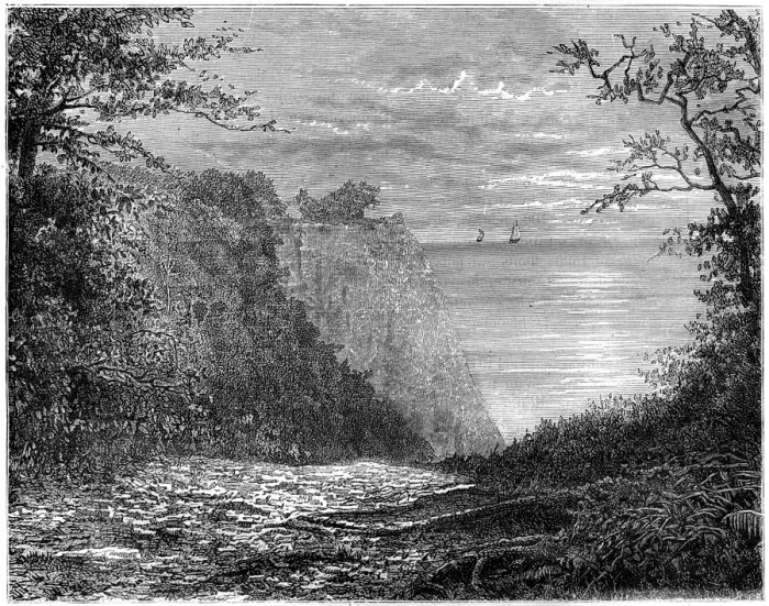 Framed Print : The chalk cliffs at the Konigsstuhl, Rugen, Germany, 19th century. Artist: Francois Stroobant Framed Print : The chalk cliffs at the Konigsstuhl, Rugen, Germany, 19th century. Artist: Francois Stroobant