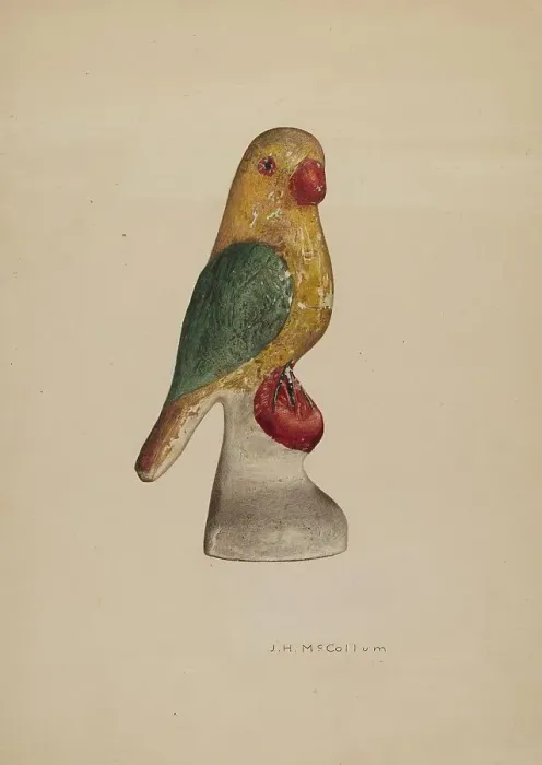 Framed Print : Chalkware Bird, c. 1940. Creator: J. Herman McCollum Framed Print : Chalkware Bird, c. 1940. Creator: J. Herman McCollum
