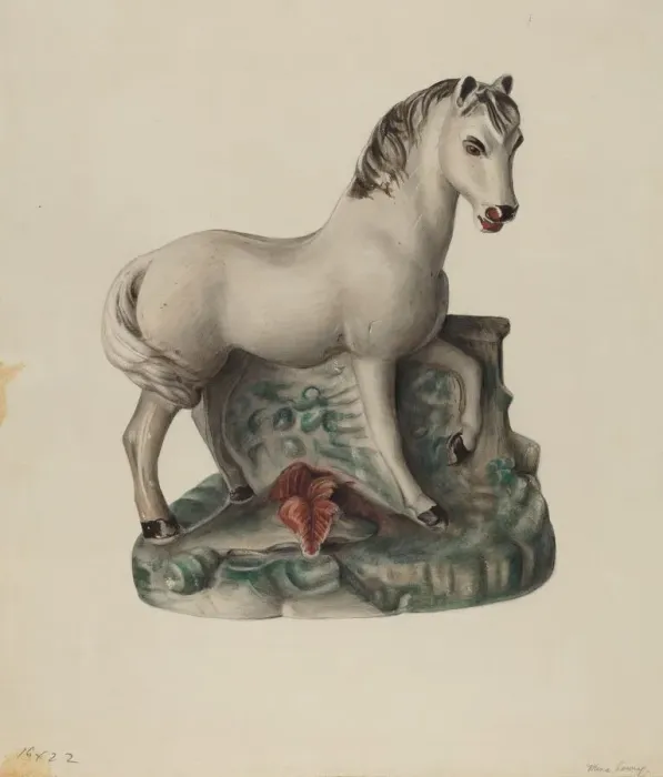 Framed Print : Chalkware Horse, 1935 / 1942. Creator: Mina Lowry Framed Print : Chalkware Horse, 1935 / 1942. Creator: Mina Lowry