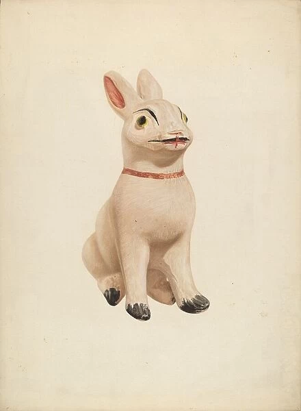 Chalkware Rabbit, c. 1940. Creator: Betty Fuerst
