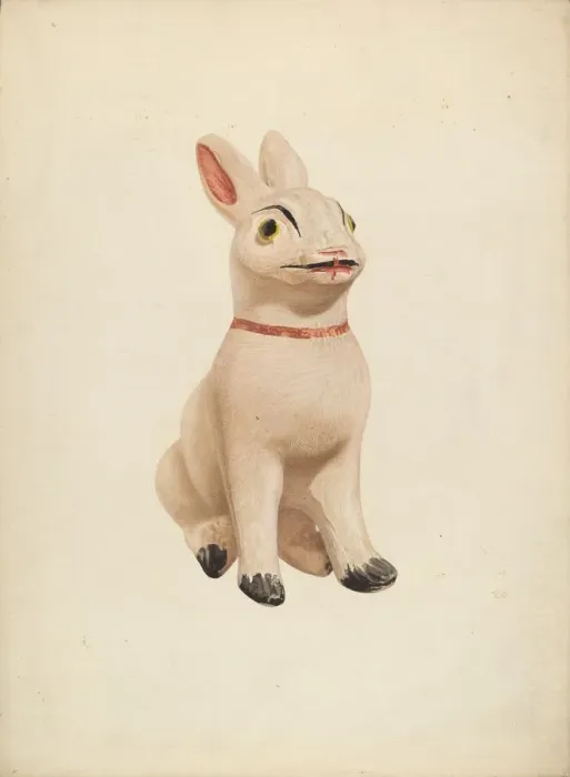 Framed Print : Chalkware Rabbit, c. 1940. Creator: Betty Fuerst Framed Print : Chalkware Rabbit, c. 1940. Creator: Betty Fuerst