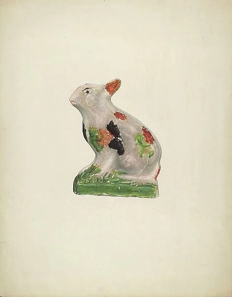 Chalkware Rabbit, c. 1941. Creator: Laura Bilodeau