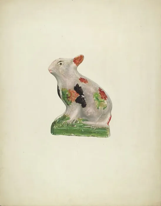 Framed Print : Chalkware Rabbit, c. 1941. Creator: Laura Bilodeau Framed Print : Chalkware Rabbit, c. 1941. Creator: Laura Bilodeau