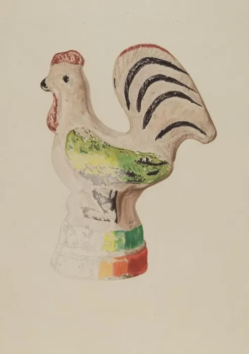 Framed Print : Chalkware Rooster, 1940. Creator: Betty Fuerst Framed Print : Chalkware Rooster, 1940. Creator: Betty Fuerst