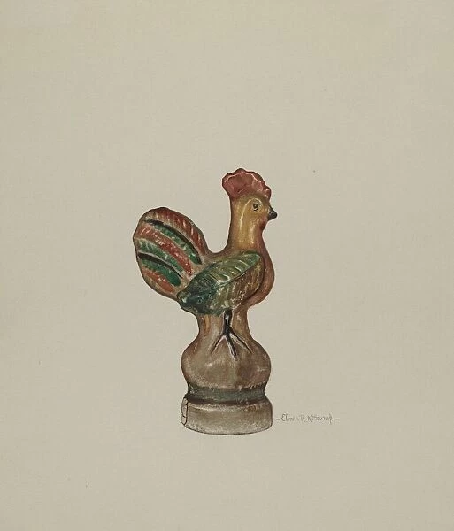 Chalkware Rooster, c. 1940. Creator: Elmer R. Kottcamp