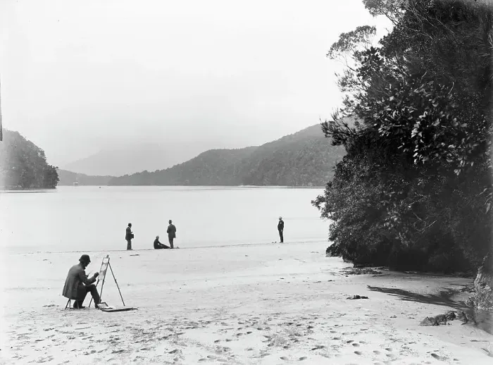 Framed Print : [Chalky Inlet], 1883. Creator: Burton Brothers