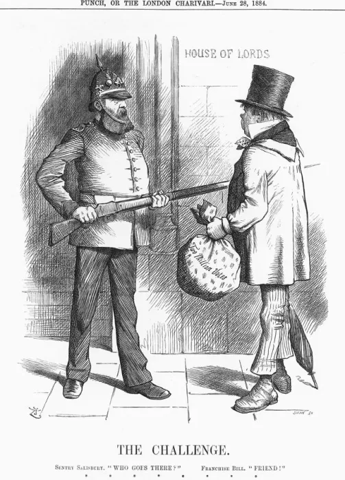Framed Print : The Challenge, 1884. Artist: Joseph Swain Framed Print : The Challenge, 1884. Artist: Joseph Swain