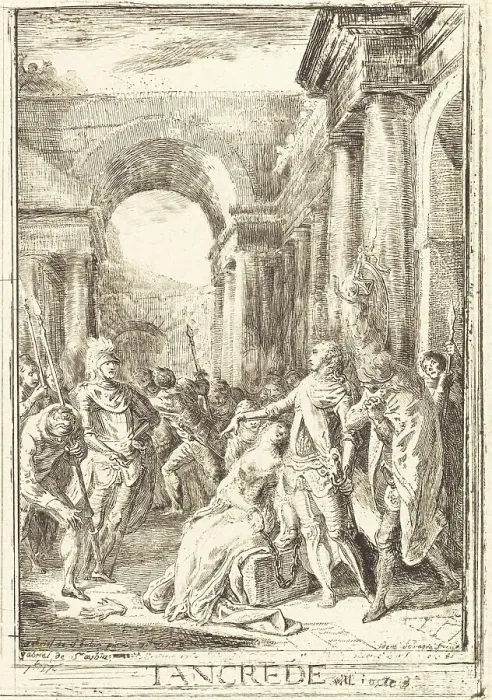Framed Print : The Challenge [right], 1760. Creator: Gabriel de Saint-Aubin