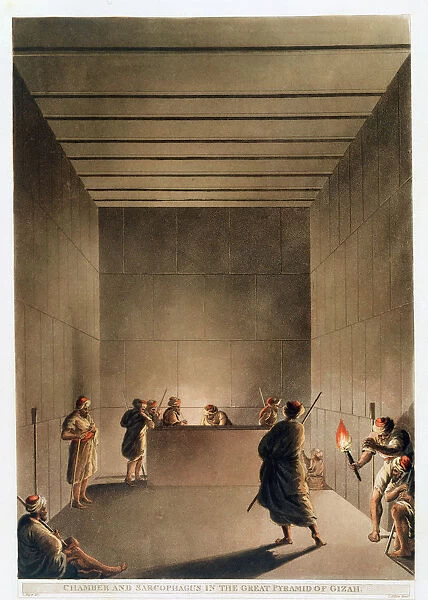 Chamber and Sarcophagus in the Great Pyramid of Giza, Egypt, 1802