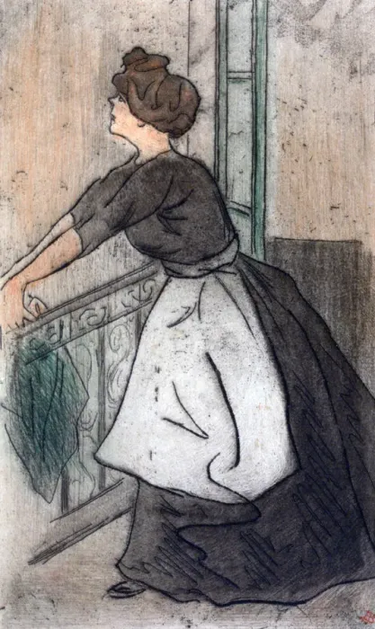 Framed Print : Chambermaid, c1871-1919. Artist: Henri Boutet Framed Print : Chambermaid, c1871-1919. Artist: Henri Boutet