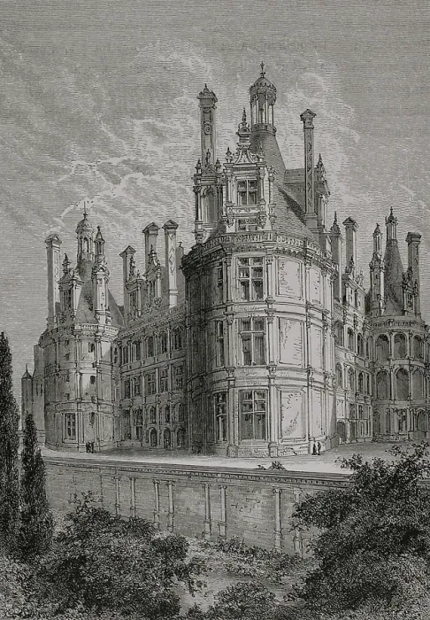Framed Print : Chambord Castle, France, 1877. Creator: Jules Jean Marie Joseph Huyot Framed Print : Chambord Castle, France, 1877. Creator: Jules Jean Marie Joseph Huyot