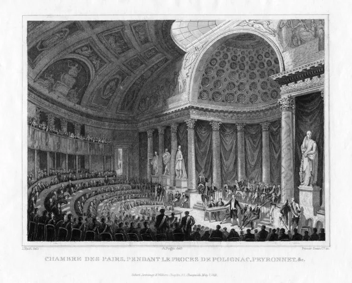 Framed Print : Chambre des Pairs, France, 1831. Artist: Fenner, Sears & Co Framed Print : Chambre des Pairs, France, 1831. Artist: Fenner, Sears & Co