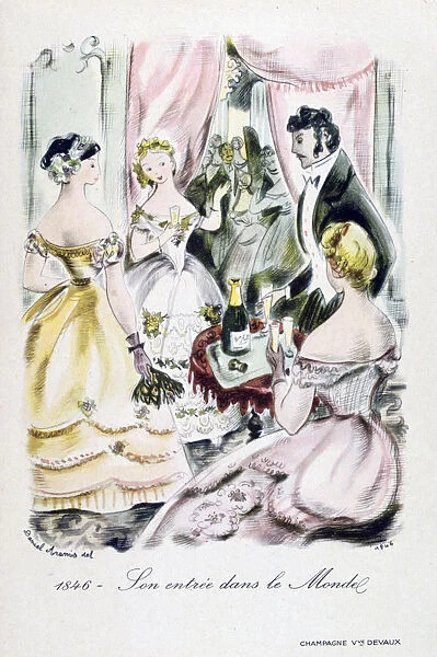 Champagne Devaux advertisement, 1846