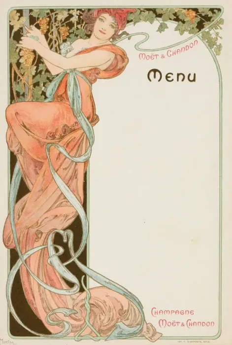 Framed Print : Champagne Moet & Chandon Menu, 1899 Framed Print : Champagne Moet & Chandon Menu, 1899