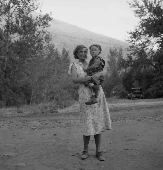 Framed Print : Champion hop picker in squatter camp before the season opens, Washington, Yakima Valley, 1939. Creator: Dorothea Lange Framed Print : Champion hop picker in squatter camp before the season opens, Washington, Yakima Valley, 1939. Creator: Dorothea Lange