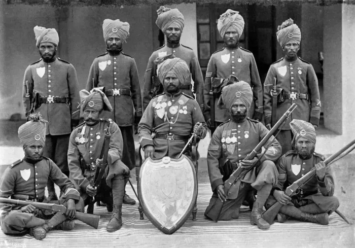 Framed Print : The champion shooting team of the 26th Punjab Regiment of Bengal Infantry, 1896. Artist: T Winter Framed Print : The champion shooting team of the 26th Punjab Regiment of Bengal Infantry, 1896. Artist: T Winter