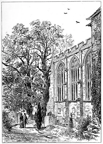 The chancel of Stratford church, Stratford-upon-Avon, Warwickshire, 1885. Artist: Edward Hull