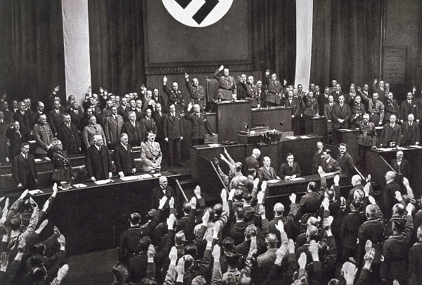 Chancellor Adolf Hitler making a speech before the Reichstag, Berlin, 17th May 1933