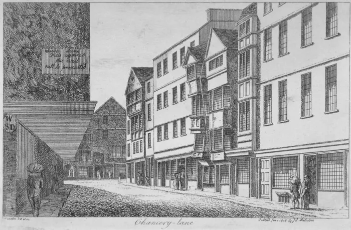 Framed Print : Chancery Lane, City of London, 1808. Artist: James Peller Malcolm Framed Print : Chancery Lane, City of London, 1808. Artist: James Peller Malcolm