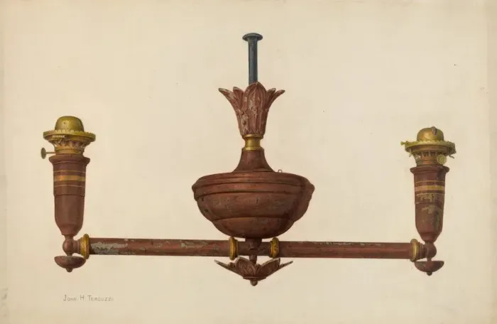 Framed Print : Chandelier, c. 1941. Creator: John H. Tercuzzi Framed Print : Chandelier, c. 1941. Creator: John H. Tercuzzi