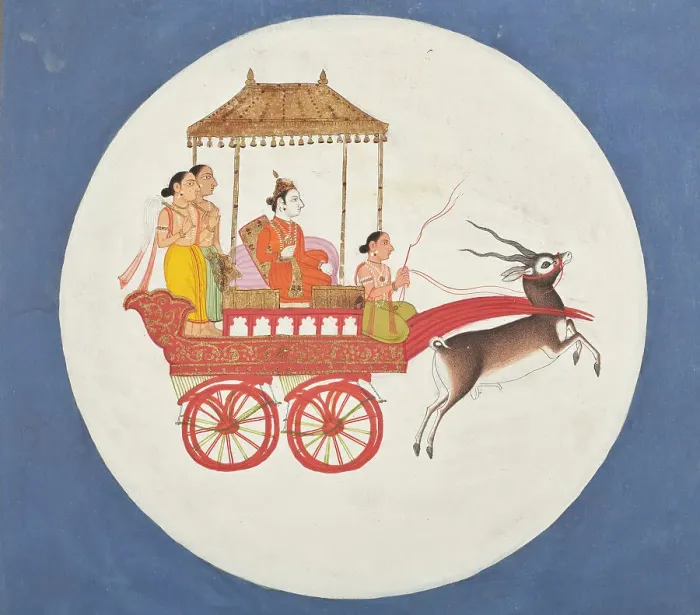 Framed Print : Chandra, The Moon God; Folio from a Book of Dreams (image 2 of 3), between 1700 and 1725. Creator: Unknown Framed Print : Chandra, The Moon God; Folio from a Book of Dreams (image 2 of 3), between 1700 and 1725. Creator: Unknown