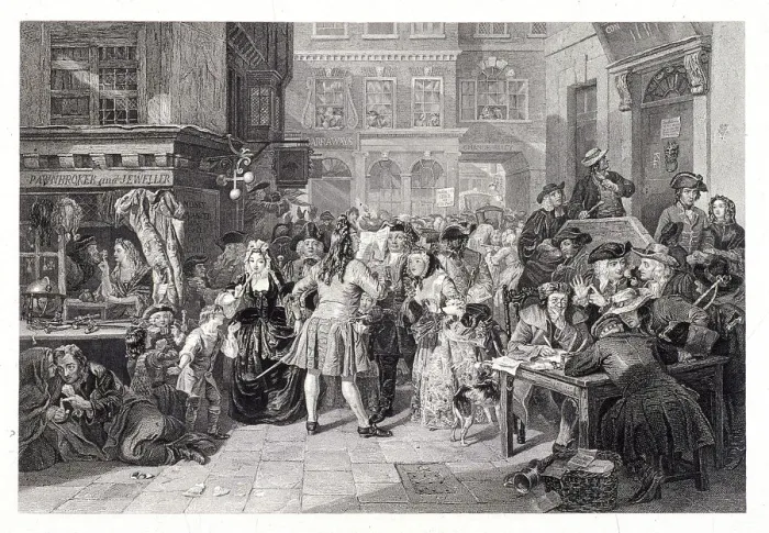 Framed Print : Change Alley, London, 1853. Artist: John Carter Framed Print : Change Alley, London, 1853. Artist: John Carter