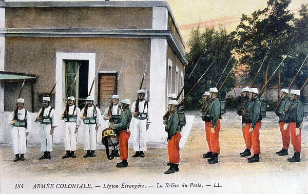Changing of the Guard, French Foreign Legion, c1910