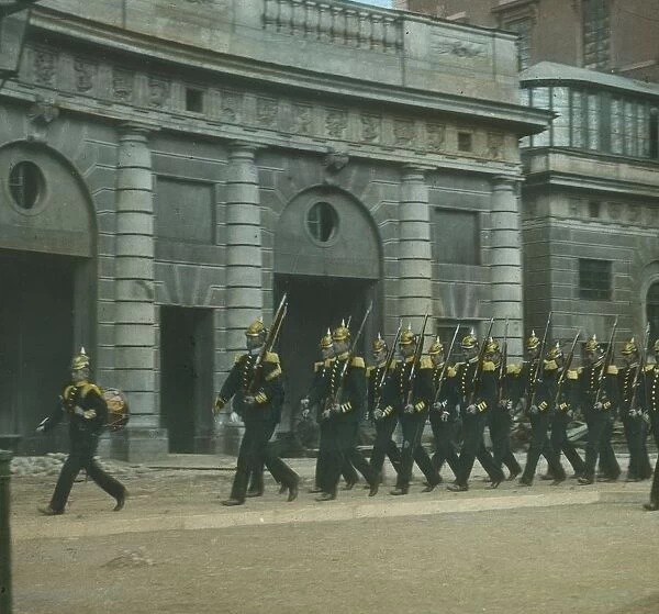 Changing the Guard at the Palace, Stockholm, Sweden, late 19th-early 20th century