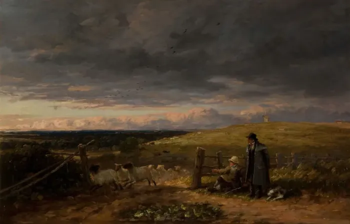 Framed Print : Changing Pasture, 1847. Creator: David Cox the elder Framed Print : Changing Pasture, 1847. Creator: David Cox the elder