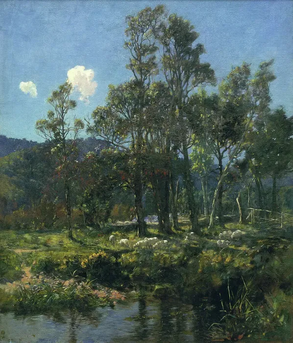 Framed Print : Changing pasture, 1899. Creator: James McLauchlan Nairn Framed Print : Changing pasture, 1899. Creator: James McLauchlan Nairn