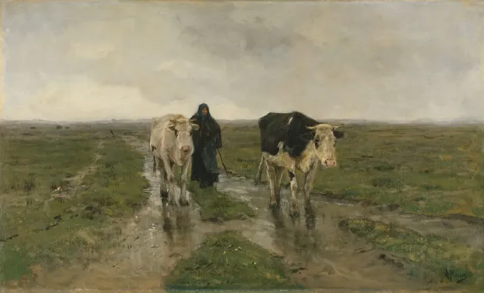 Framed Print : Changing Pasture, ca. 1880s. Creator: Anton Mauve Framed Print : Changing Pasture, ca. 1880s. Creator: Anton Mauve